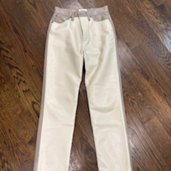 LIke new Agolde Two-Tone 90s Leather Pant sz 26 - Picture 4 of 10
